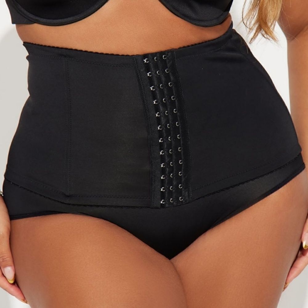 Black Corset High Waist Cinching Butt Pad Shapewear #8